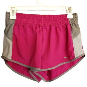 Nike Womens S Dri-Fit Running Shorts Pink/Gray Athletic Activewear Yoga Fitness